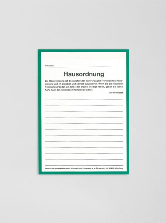 Hausordnungstafel